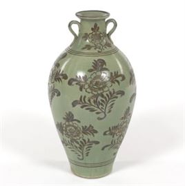 Song Style Celadon and Brown Glaze Vase