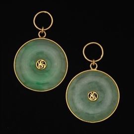 Two Jade Circle Pendants 