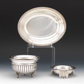 Two Sterling Silver Dishes Including by Watson, and a Chilean 900 Silver Bowl 