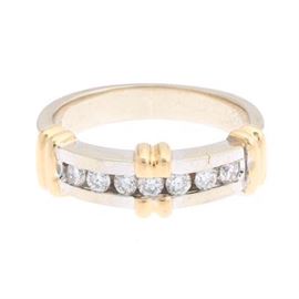 Two Tone Gold and Diamond Ring 