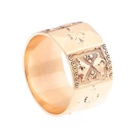 Victorian Rose Gold Wide Band 