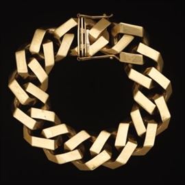 Vintage Gold Massive Link Bracelet 