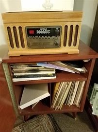 Record player/radio and albums