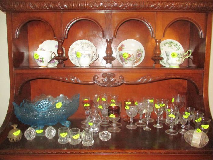 Cups and saucers, glassware and miscellaneous