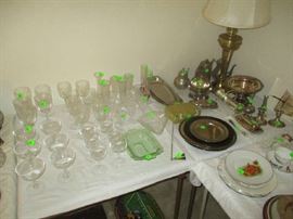 glassware, Silver Plate and Sterling items