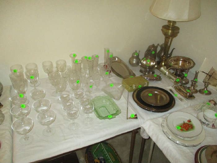  glassware, Silver Plate and Sterling items