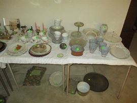 Glassware and set of minton china