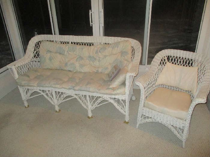 Antique wicker Sofa & chair