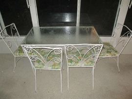 Glass top patio set