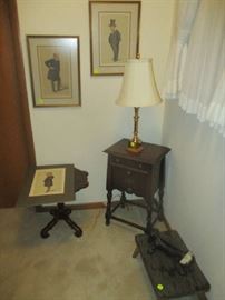 End table sewing stand and lamp
