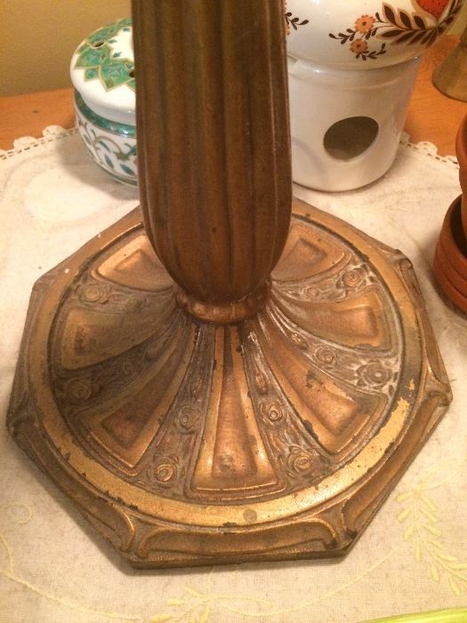 Base of reverse painted lamp, no mark