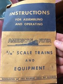 Gilbert American Flyer train original instruction book 