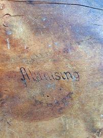 Signature on bottom of wooden bowl