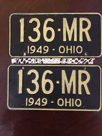 Pair of pristine 1949 Ohio license plates