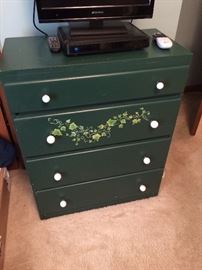 Painted dresser and small flat panel TV
