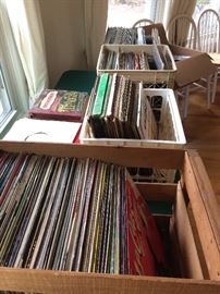 Vinyl records, 4 large crates