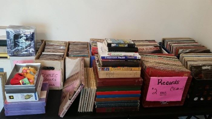 lots and lots of records and comic books