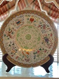 Plate as is.  Chip on bottom of plate.  13 1/4" diameter