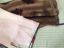 Paloma Picasso, Ralph Lauren Purple Label silk scarves