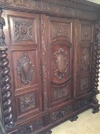 ANTIQUE BARLEY TWIST ARMOIRE