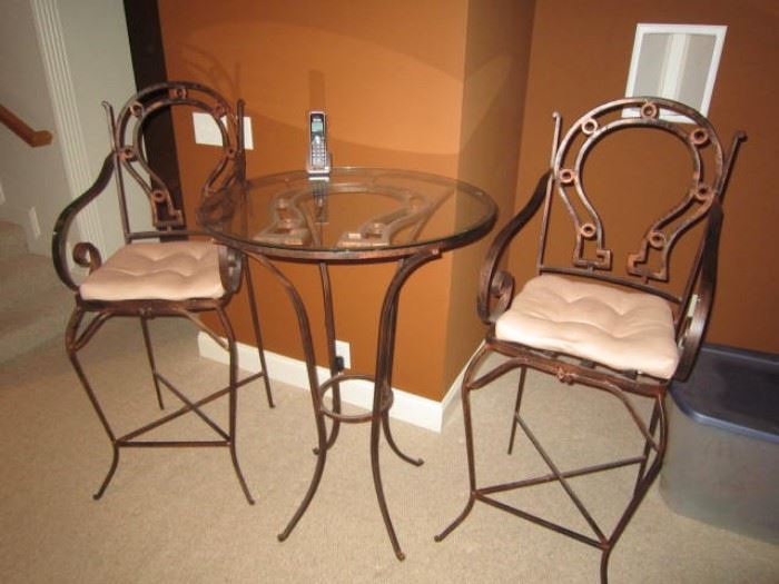 bar stools and table