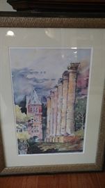 Jerry Thomas "Study Time" offset print of watercolor. 13" x 20"