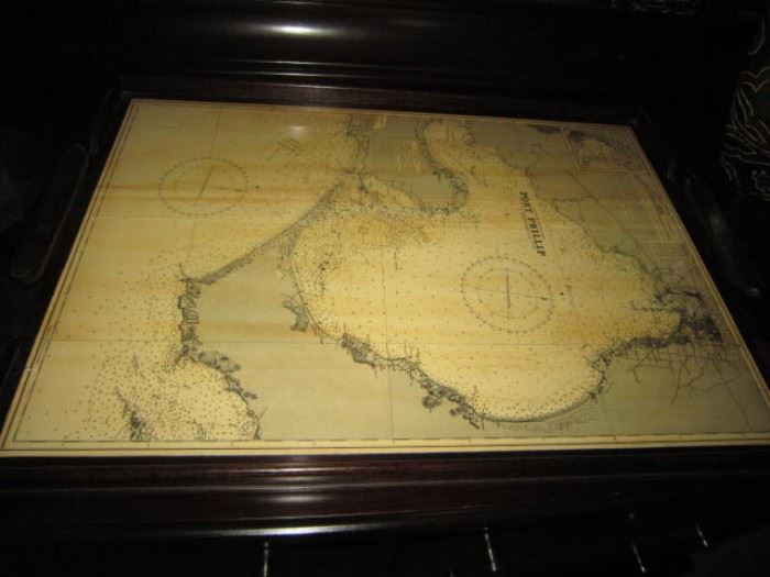 Port Phillip chart tray with cleat handles