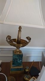 Wildwood brass and marble lamp