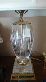 One of a pair of Waterford lamps