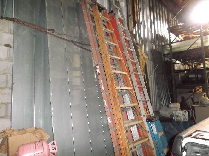 ladders and metal panels.