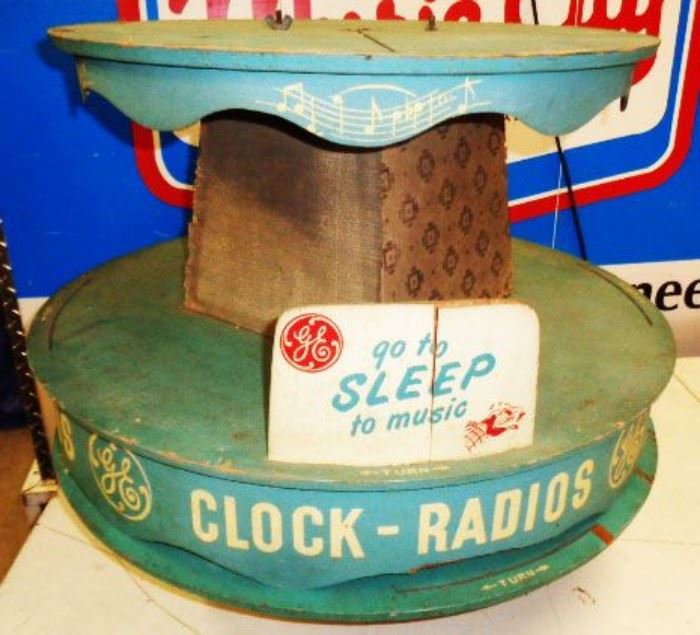 Vintage Wood GE Clock/Radio Store Display