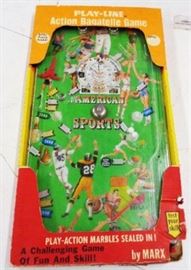 Vintage "Play-Line Bagatelle" Game by Marx in the box, Sports Themed
