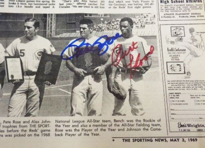 Baseball Autograph- Pete Rose and Curt Flood