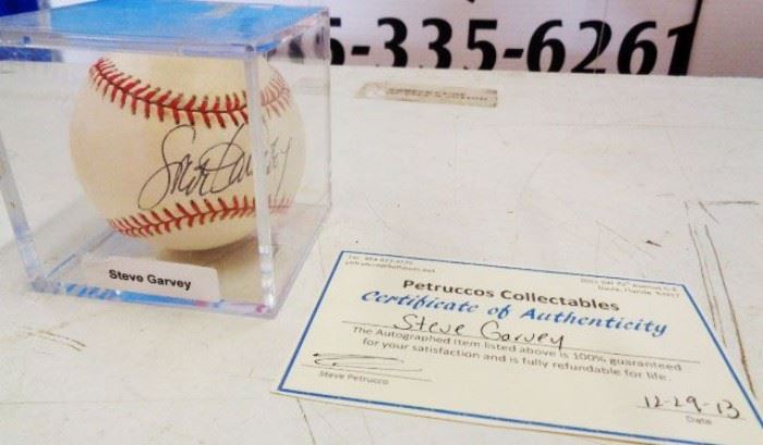Autographed Baseball- Steve Garvey (COA)