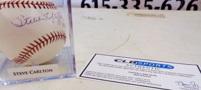 Autographed Baseball- Steve Carlton (COA)