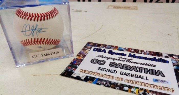 Autographed Baseball- CC Sabathia (COA)