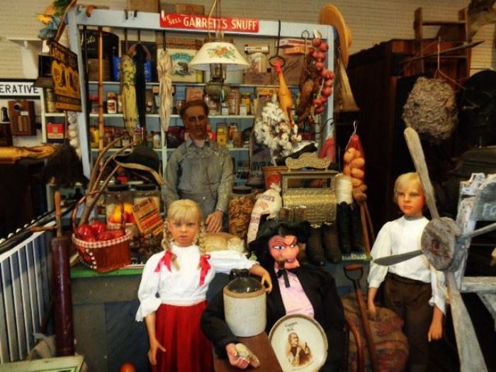 Country Store Stock, Life Size Wax Figures