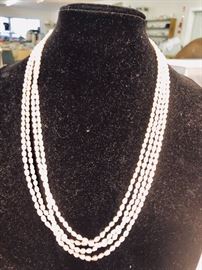 Antique 4 strands of Natural Pearls 