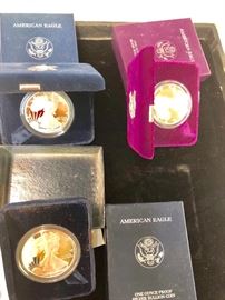 Silver Coins in Boxes