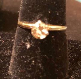 Vintage 14K Ladies  Ring with beautiful Quality Round Brilliant Cut Solitaire Diamond. Half carat diamond solitaire.
