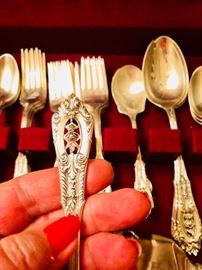 Fabulous 70 pieces of  Sterling Silver Flatware and Serving Pieces . The  Pattern is Rosepoint by Wallace 