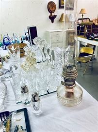 American Brilliant Cut Glass Collection 
Aladdin Kerosene Lamp