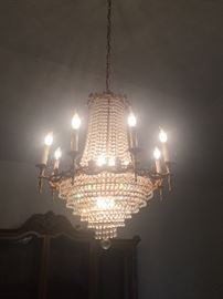 Crystal chandelier from Italy brass with 24 karat gold plated