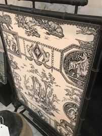 Antique French Toile Fireplace Screen ~ Purchased In Paris