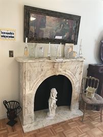 "The Victorian" White Carrera Marble Mantle ~ Beautiful