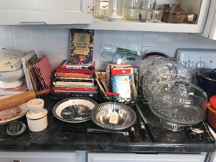 Assorted Cookbooks ~ Miscellaneous Glassware
