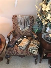 Upholster Arm Chair With  Claw / Talon Feet