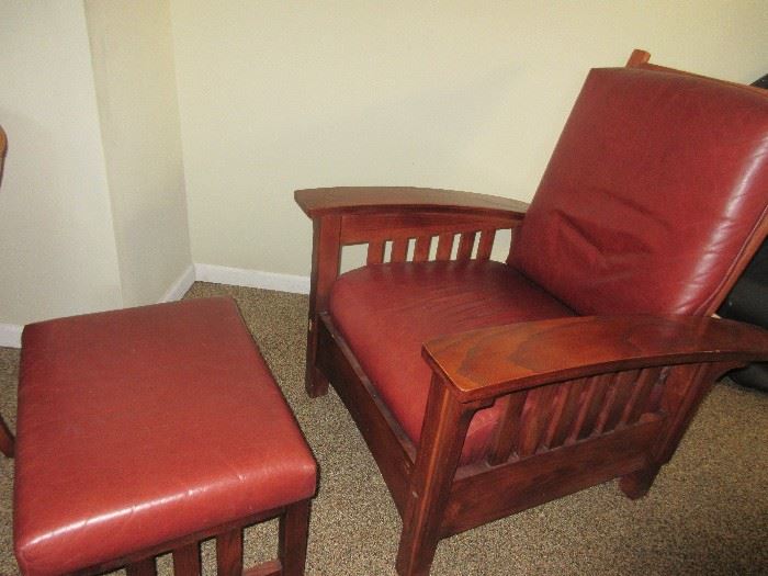 Morris Style Chair and Ottoman