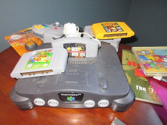 Nintendo 64 with games