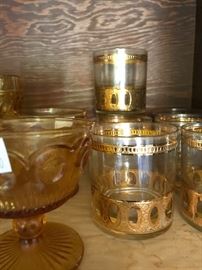 Vintage Gold Trim Glassware